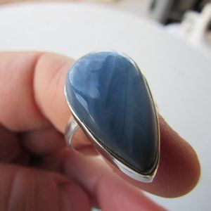 Handmade Sterling and Owyhee Opal Ring 9